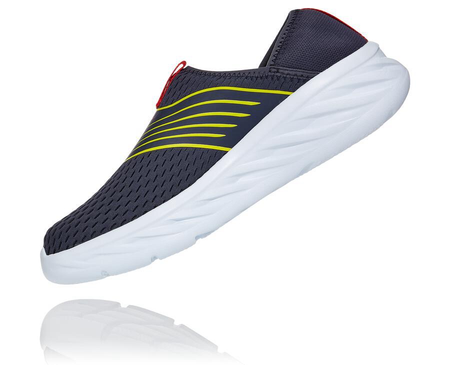 Hoka Australia One One ORA Recovery - Mens Sandals Navy/White - GUNCO-5368